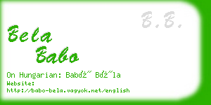 bela babo business card